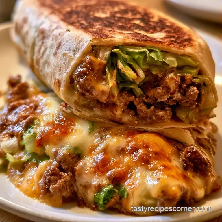 Sliced hexagonal flour wraps revealing layers of melted orange cheese and crisp green lettuce on a white plate.