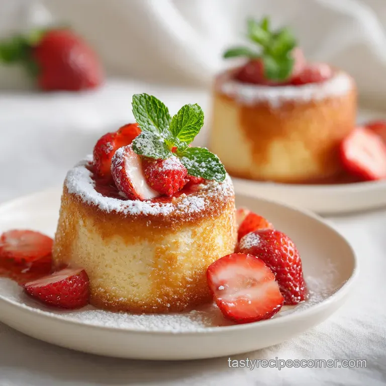 A perfectly stacked plate of light, airy pancakes crowned with fresh berries and a dollop of whipped cream.