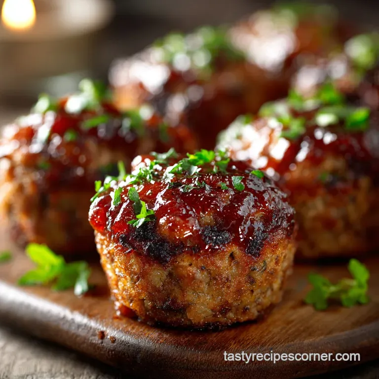 Mini Meatloaf in Muffin Tin: Glazed Quick presentation