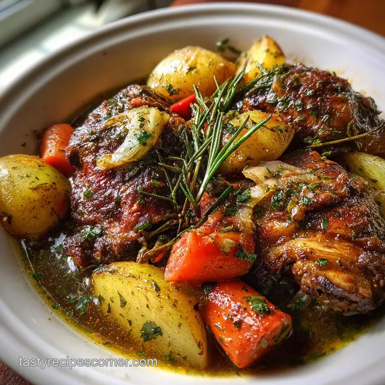 Juicy Chicken Pot Roast with Garlic and Herbs
