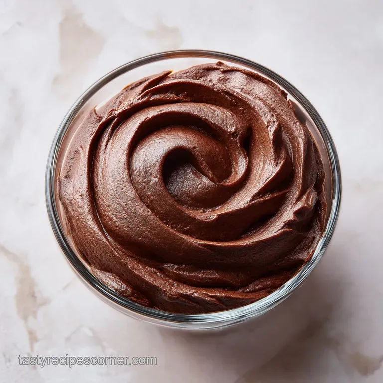 Dark chocolate cream served in a crystal goblet, garnished with shaved cocoa and a fresh, tart red raspberry.