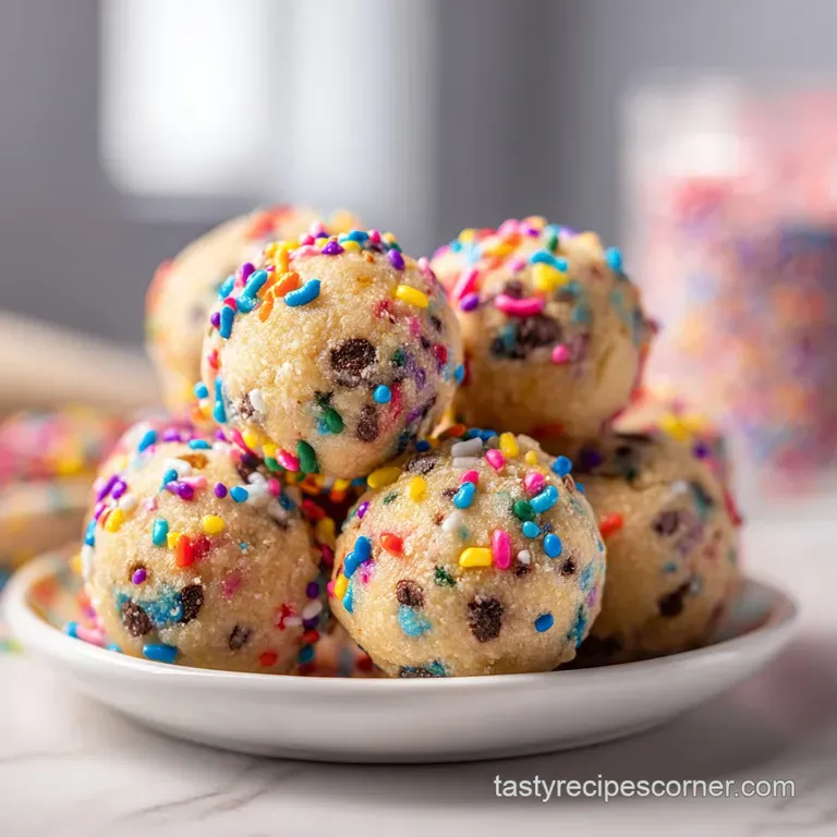 Three creamy dough bites artfully arranged on a white plate with a sprinkle of flaky sea salt.