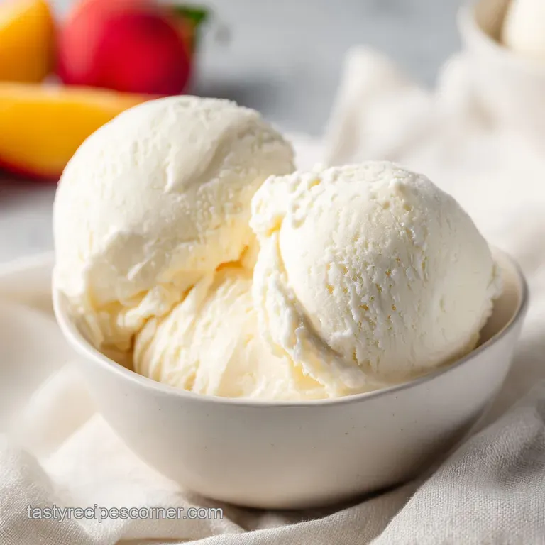 Elegant glass bowl featuring a smooth white frozen scoop garnished with a sprig of mint and a single red berry.