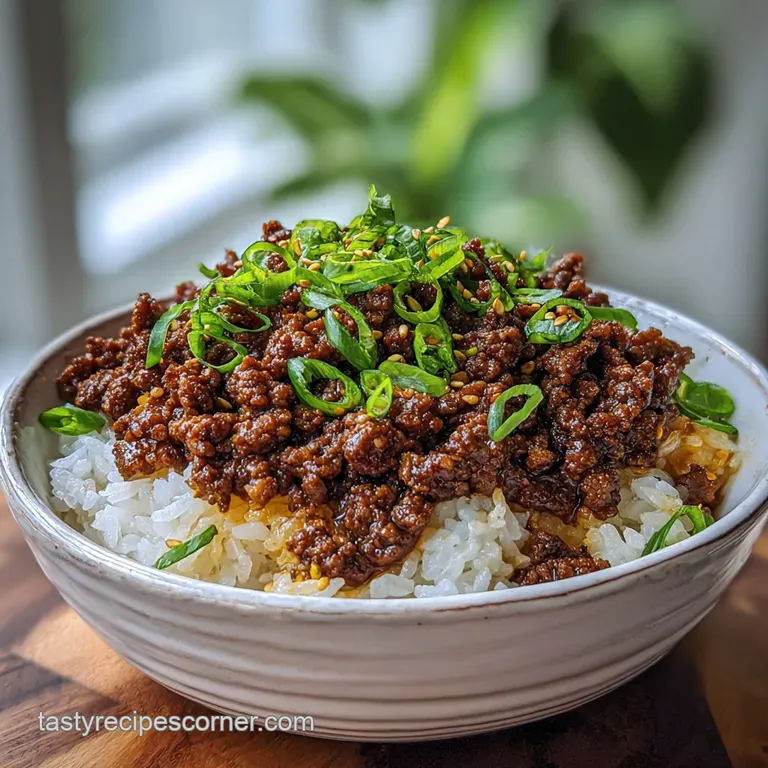 Korean Ground Beef Bowl: Caramelized & Savory