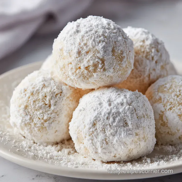 Dainty white sugar-dusted rounds arranged on a marble slab, accented by toasted pecan pieces and a linen napkin.