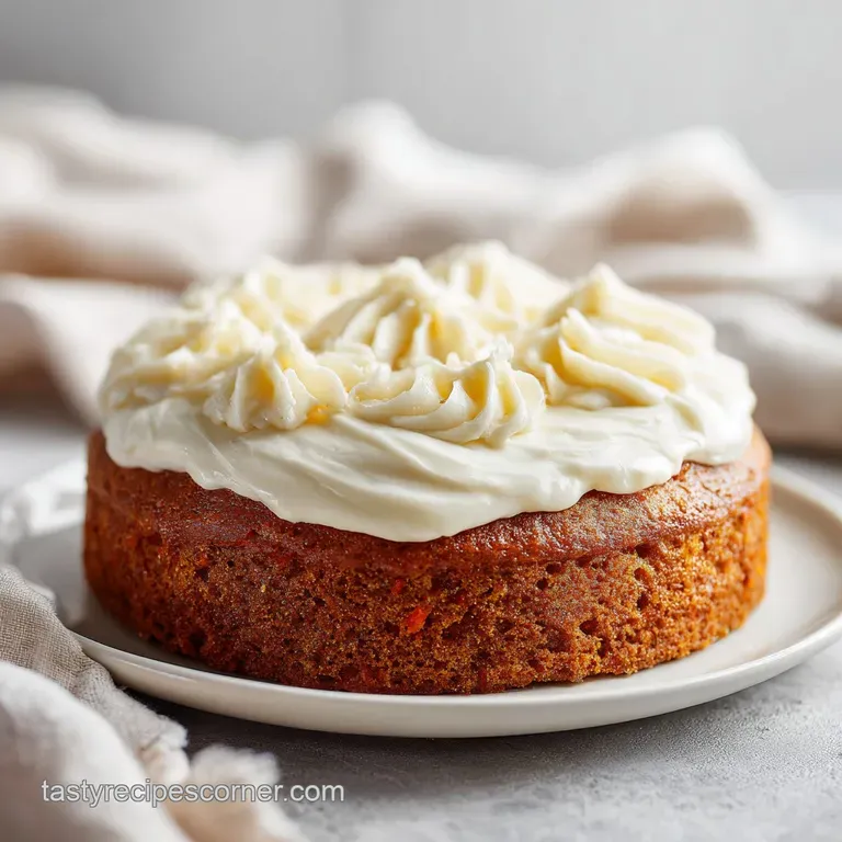 A slice of spiced orange-hued cake topped with thick swirls of frosting on a slate board with mint leaves
