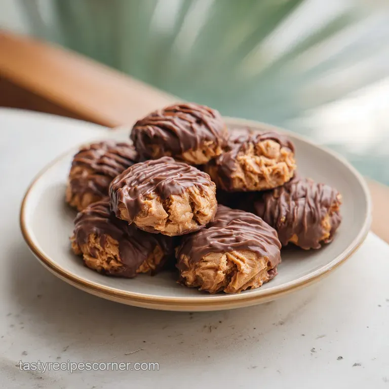 A single, perfect peanut butter cookie, dusted with powdered erythritol, on a white dessert plate.