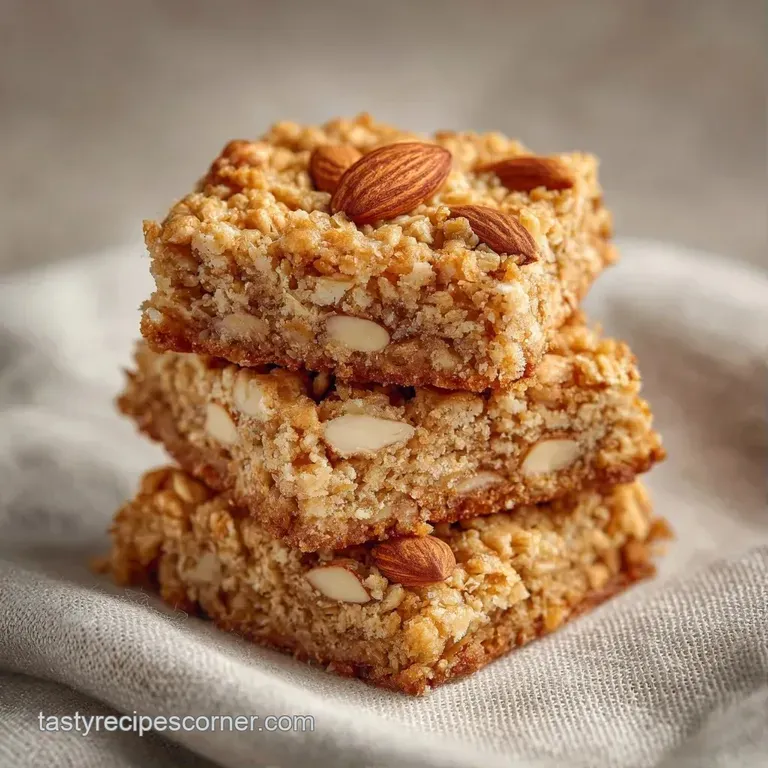 Symmetrically stacked dark brown energy squares on a white ceramic plate, garnished with a pinch of flaky sea salt.