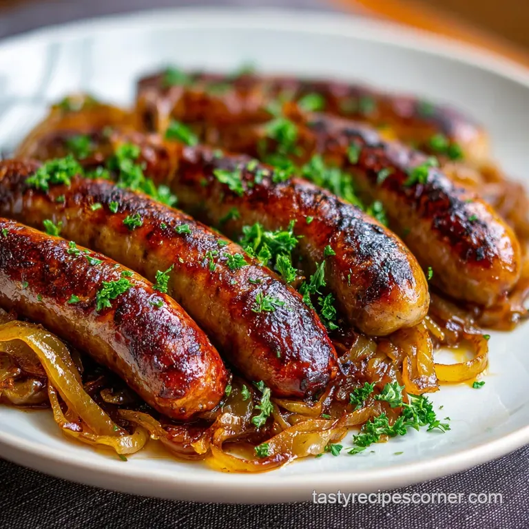 Beer-Braised Bratwurst with Onion Feast