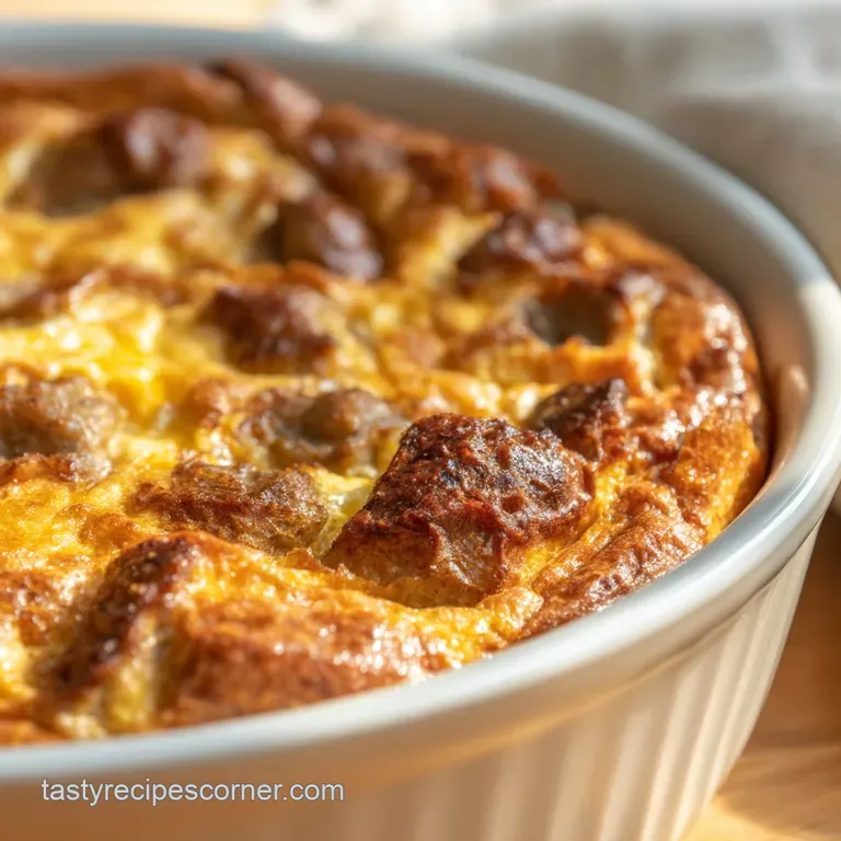 Breakfast Casserole: Overnight Sourdough Sausage Bake presentation