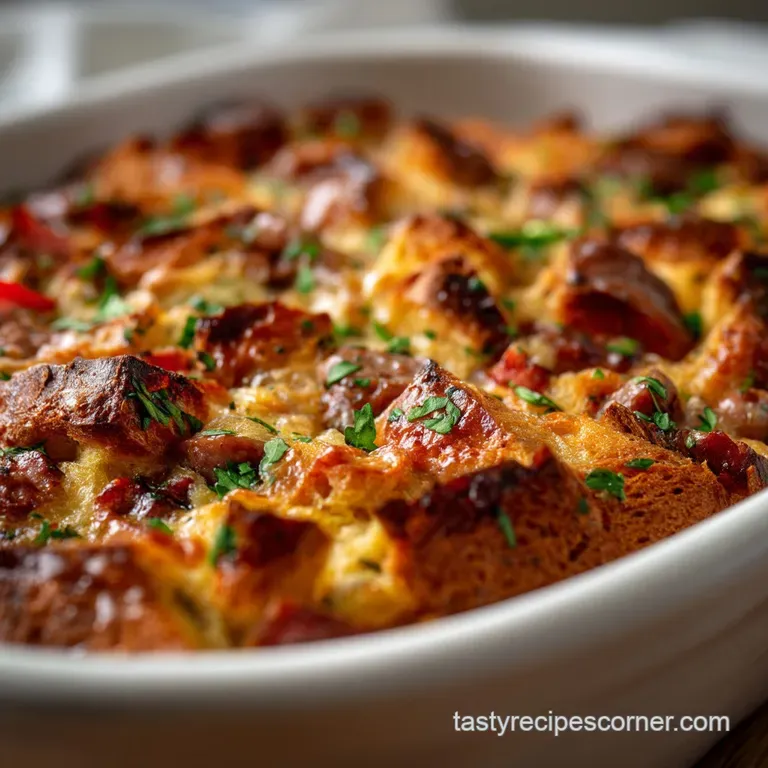 Breakfast Casserole: Overnight Sourdough Sausage Bake