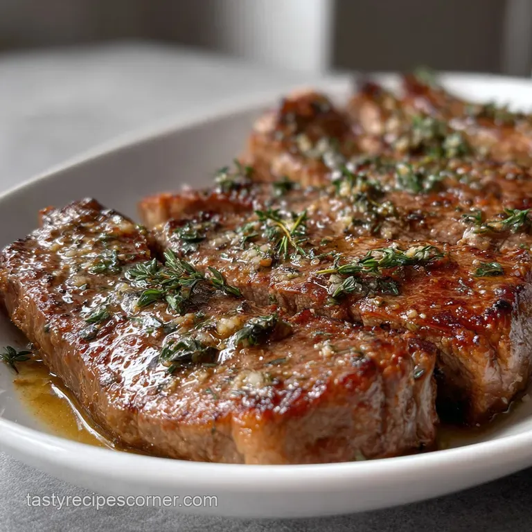 Sirloin Steak: the Perfect Pan-Seared Garlic Butter Baste presentation
