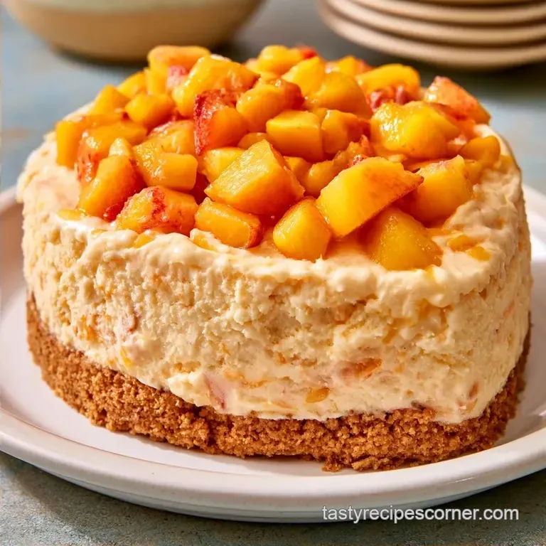 Peach Ice Cream Cake: No-Churn Method