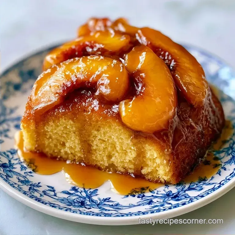 Old Fashioned Caramel Peach Upside Down Cake