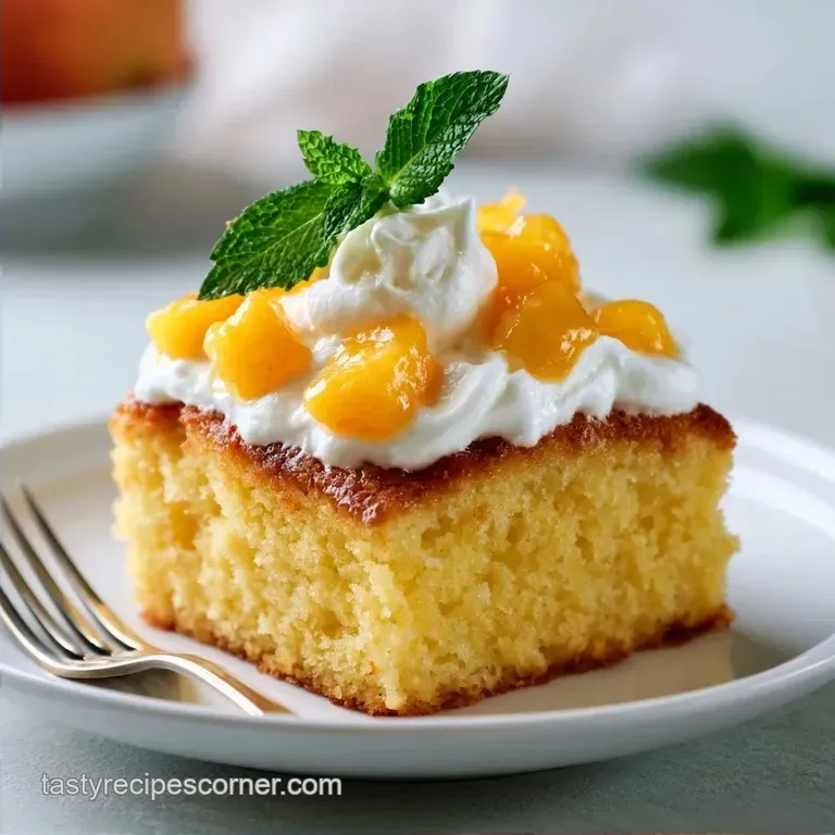 Light and Airy Peaches and Cream Cake