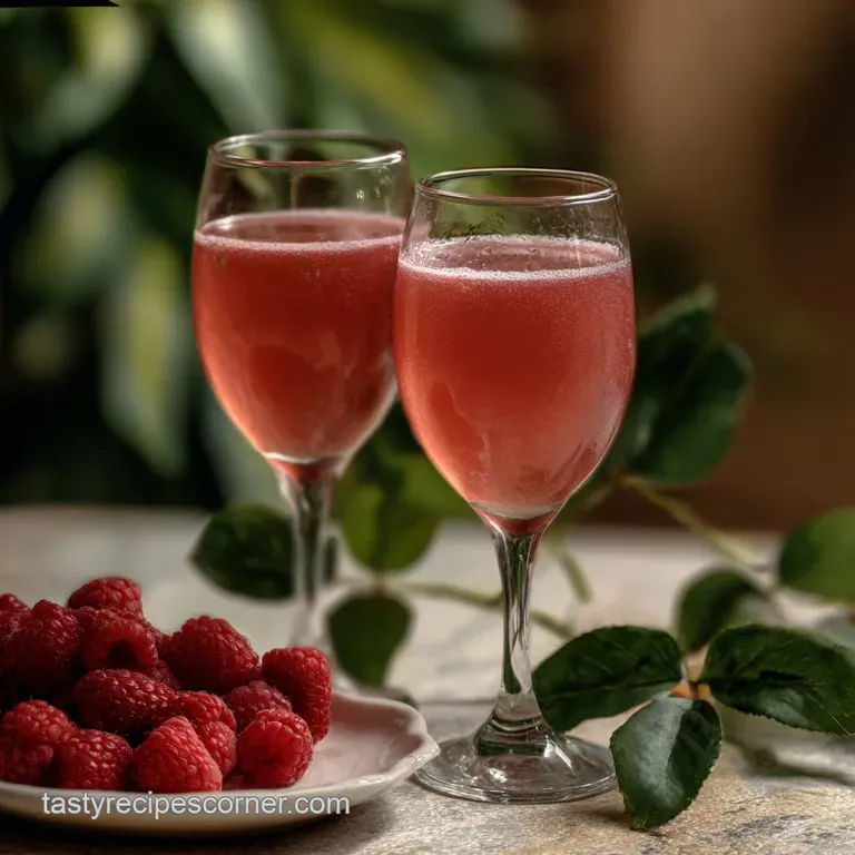 Pink Cocktail with Raspberry Perfect for Galentine s Day