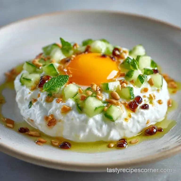 Creamy white yogurt in a ceramic bowl garnished with sliced olives, crumbled feta, and fresh green dill sprigs.