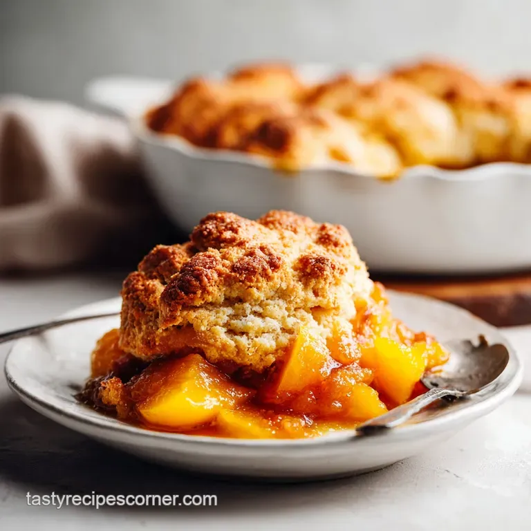 Skillet Peach Cobbler With Biscuit Crust