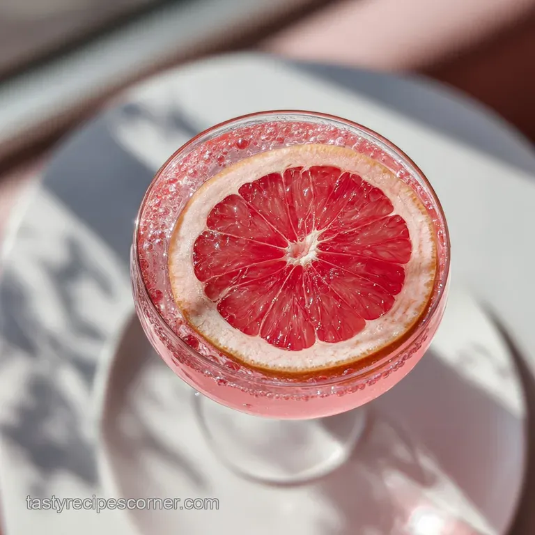 Two elegant pink cocktails, condensation beading on frosted glasses, arranged on a dark slate surface.