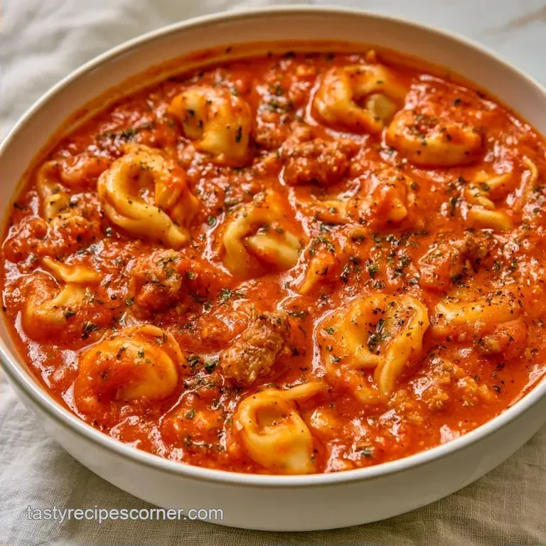Creamy Spicy Sausage Tortellini Soup