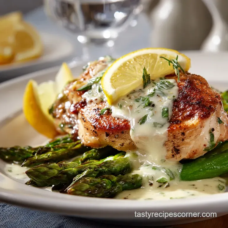 Spring Meals: Chicken Supreme with Lemon Sauce presentation
