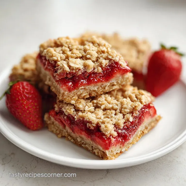 Strawberry Oatmeal Bars: Jammy and Buttery