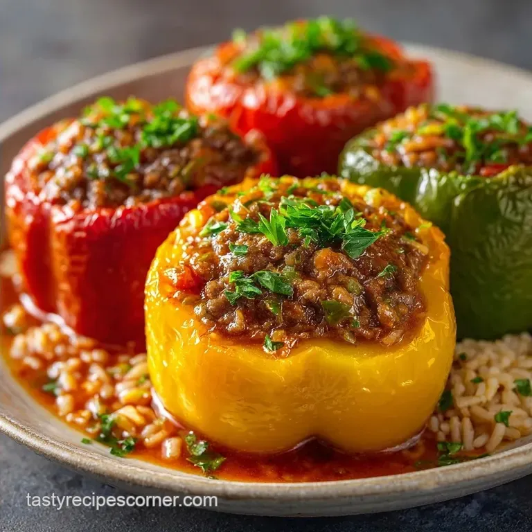 Stuffed Bell Peppers: Baked with Beef and Rice