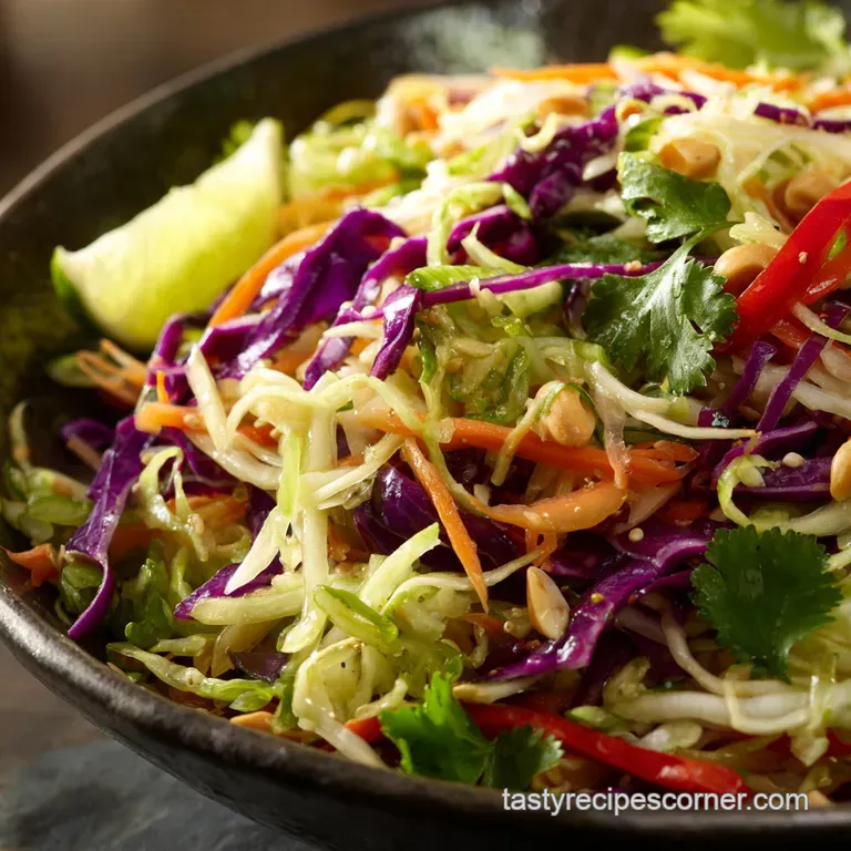 Asian Slaw: the Ultimate Crunchy Side with Zesty Ginger-Lime Dressing presentation