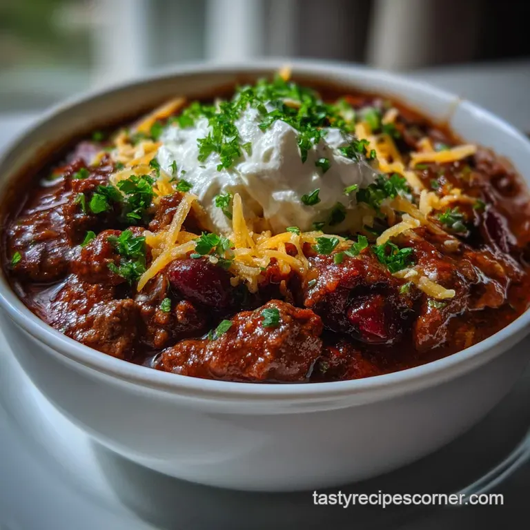 The Ultimate Easy Venison Chili Recipe presentation