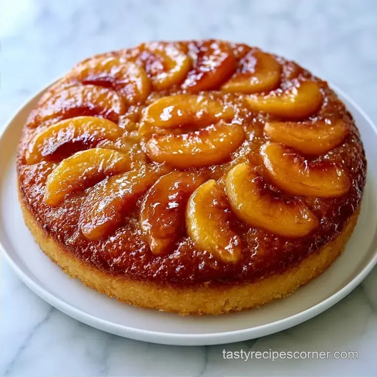 Upside Down Peach Cake with Cake Mix