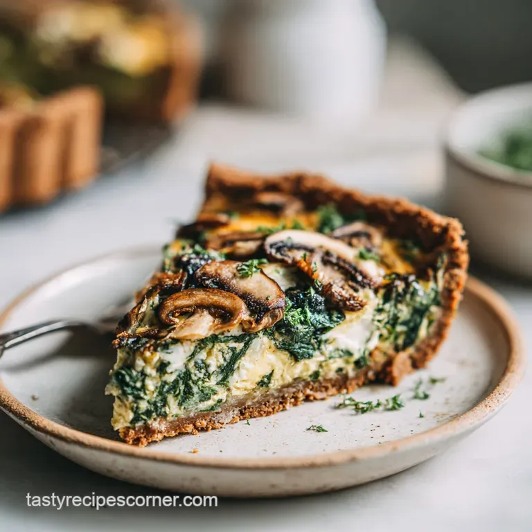 Vegan Spinach Mushroom Quiche