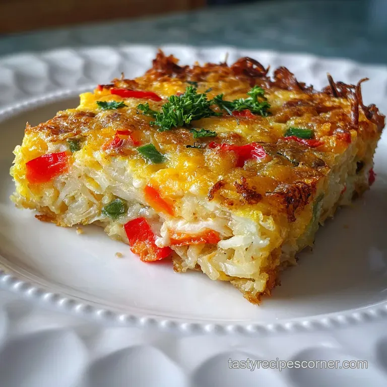 Simple Veggie Egg Casserole with Hash Browns